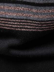 Calvornis Men's Knitted Striped Sweater, Autumn Knitwear Base Layer - Black - View 5