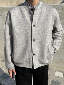 DAZY Men's Grey 2 In 1 Design Sweatshirt Sweatshirt, Autumn