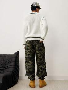 STEELVANCE Áo len dài tay nam in họa tiết, hàng mới về mùa Thu/Đông, bộ đồ len cashmere nam, quần áo nam, bộ sưu tập thu đông, áo len nam, đồ dệt kim nam, áo len nam, áo len nam, đồ len nam. - trắng - Xem 5