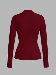 SHEIN Clasi Capa base de 3 piezas con cuello alto y manga larga versátil para mujer - Multicolor - Ver 9