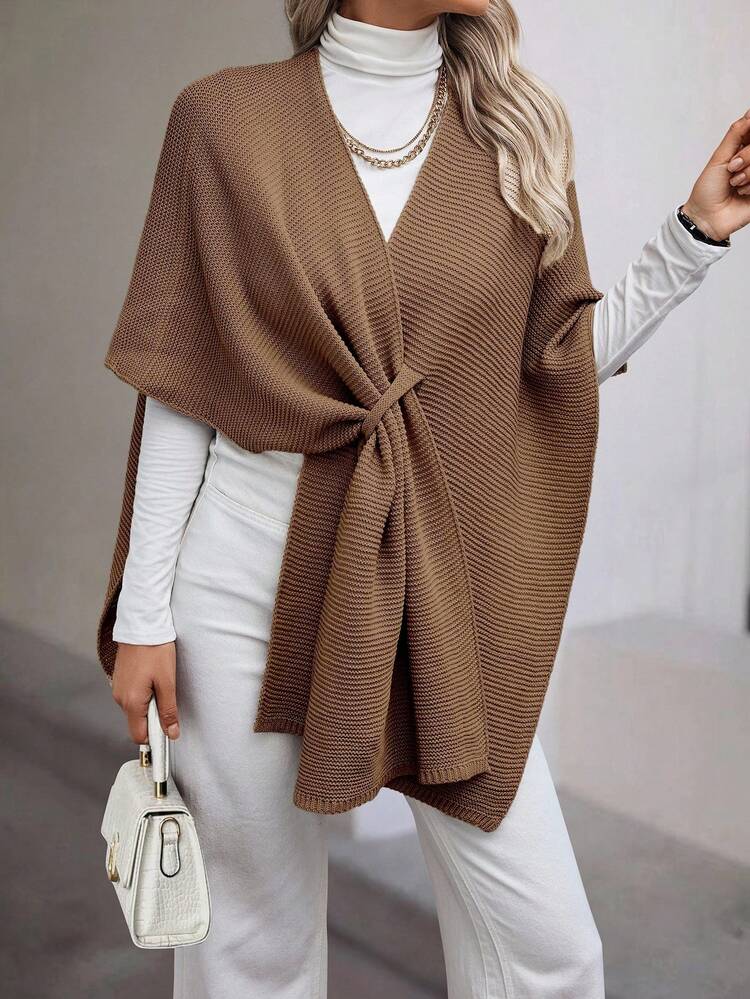 EMERY ROSE Women's Fashionable Casual Shawl Collar Cardigan, Autumn/Winter - Brown - View 6