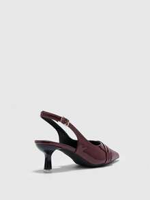 CUCCOO BIZCHIC Women's Pointed Toe Rhinestone Bow Stiletto High Heel Shoes, Elegant Sweet Sexy Fashion Gothic Black Suede Slip-On Pumps For Formal Dress, Afternoon Tea, Date, Party, Banquet, Halloween, Christmas, Thanksgiving, Valentine's Day - Burgundy - View 4