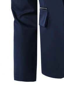 2件套青少年男孩绅士西装，包含高端撞色领燕尾服夹克和正装长裤。优雅奢华的正装，适合生日派对、庆典、演出、主持、婚礼季（生日、婚礼、婚礼嘉宾、花童、戒童） - 藏蓝色 - 查看 7