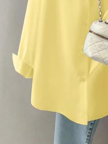 INAWLY 女士休闲百搭柠檬刺绣长袖衬衫 - 彩色 - 查看 4