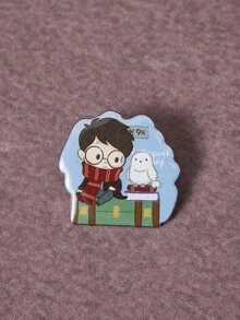 HARRY POTTER X SHEIN A Blue Cute Boy Badge Brooch - Blue and White - View 3