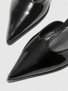 CUCCOO CHICEST Giày bệt mũi nhọn màu trơn phong cách Pháp cổ điển cho nữ - màu đen - Xem 8