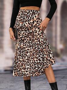 SHEIN Clasi Váy Maxi thường ngày họa tiết da báo dành cho nữ - trái cam - Xem 3