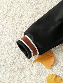 Baby Boys Hooded Jacket With English Slogan Embroidery, 2 In 1, Streetwear Sports Style, Suitable For Outings, Vacations, Photo Shoots, Campus And More, Autumn/Winter - Multicolor - View 10