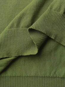 Manfinity CityGents Plus Size Men's Solid Color V-Neck Button Front Casual Long Sleeve Cardigan