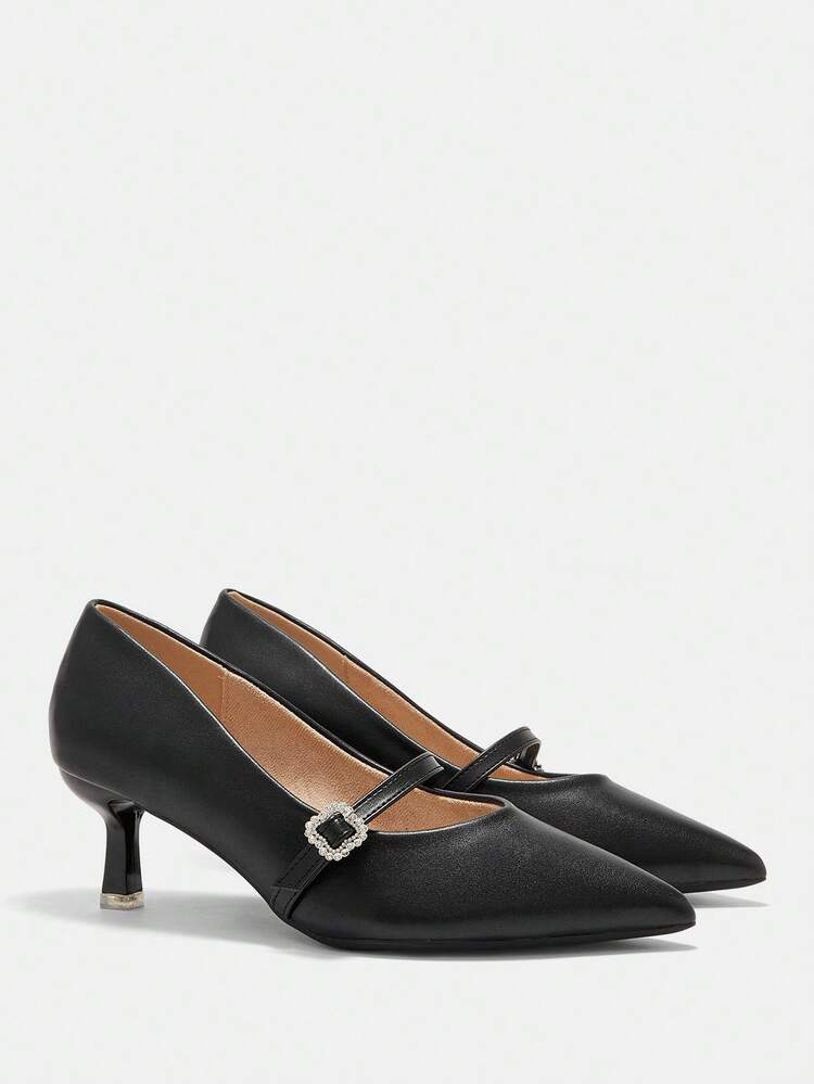 CUCCOO CURVES Plus Size Wide Fit Comfortable Low Heel Classic Pointed Toe Pumps, Suitable For Commuting, Dating And Various Occasions For Christmas