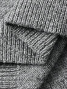 Vivie Lora 女士水钻装饰宽松高领毛衣 - 灰色 - 查看 7