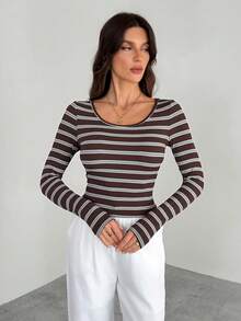 SHEIN Tall Camiseta interior térmica de cuello alto gruesa para mujer, versátil para primavera y verano/verano y verano - Marrón - Ver 7