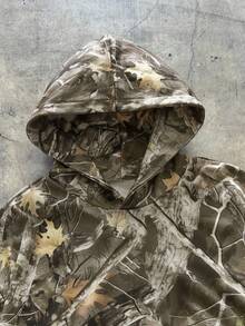 AXEPEAK 2pcs Loose Fit Print Patchwork Hoodie And Sweatpants Set - Multicolor - View 4