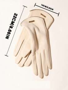 女士冬季手套，加厚天鹅绒弹力防滑触屏手套，适合骑自行车和骑摩托车，薄款适合春秋季万圣节配饰冬季手套