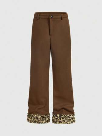 Street Life Men's Wool Blend Leopard Warm Pants For Autumn/Winter, Christmas