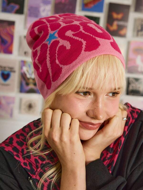 Y2Kool Fashionable Streetwear Hip Hop Cap, Knitted, Autumn/Winter, Women's, Letter Embroidery Design, Skullies Beanies