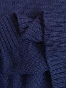 PrepCrw 1pc Tween Boys Elegant School Style Casual Urban Puppy Graphic Navy Blue Hoodie Pullover Sweater, Suitable For Outings, Gatherings, Back To School, Winter - Navy Blue - View 8