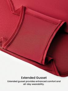 LUVLETTE Plus 3-Pack Airy Soft Cotton Basics High-Waist Briefs Airy Women Underwear Panty Set-Red - Multicolor - View 4