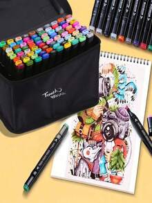 Touchhero 12/48/80/100/262色金属马克笔，多种鲜艳色彩和精细笔尖，用途广泛，适用于岩画、艺术、玻璃和卡片制作。 - 套裝 - 查看 4