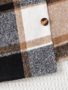 SHEIN Girls' Plaid Mini Skirt, Can Be Paired With Tight Tops, Long Sleeve Shirts, Jackets - Multicolor - View 5