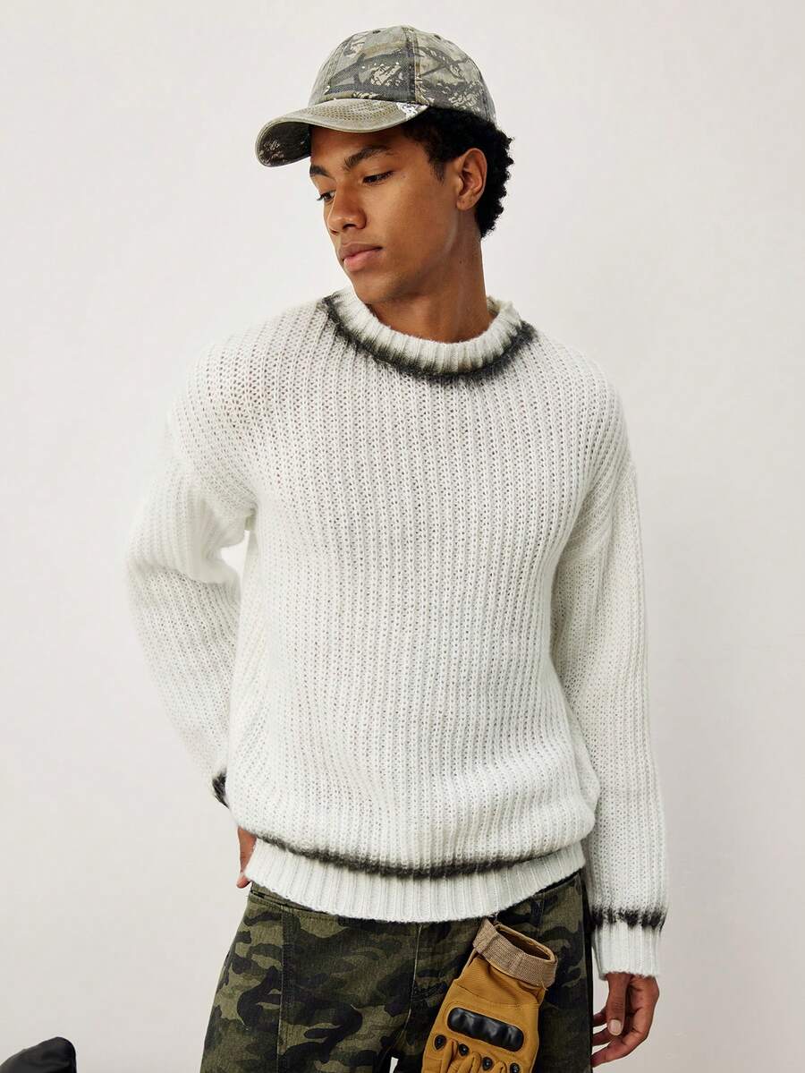 STEELVANCE Áo len dài tay nam in họa tiết, hàng mới về mùa Thu/Đông, bộ đồ len cashmere nam, quần áo nam, bộ sưu tập thu đông, áo len nam, đồ dệt kim nam, áo len nam, áo len nam, đồ len nam. - trắng - Xem 1