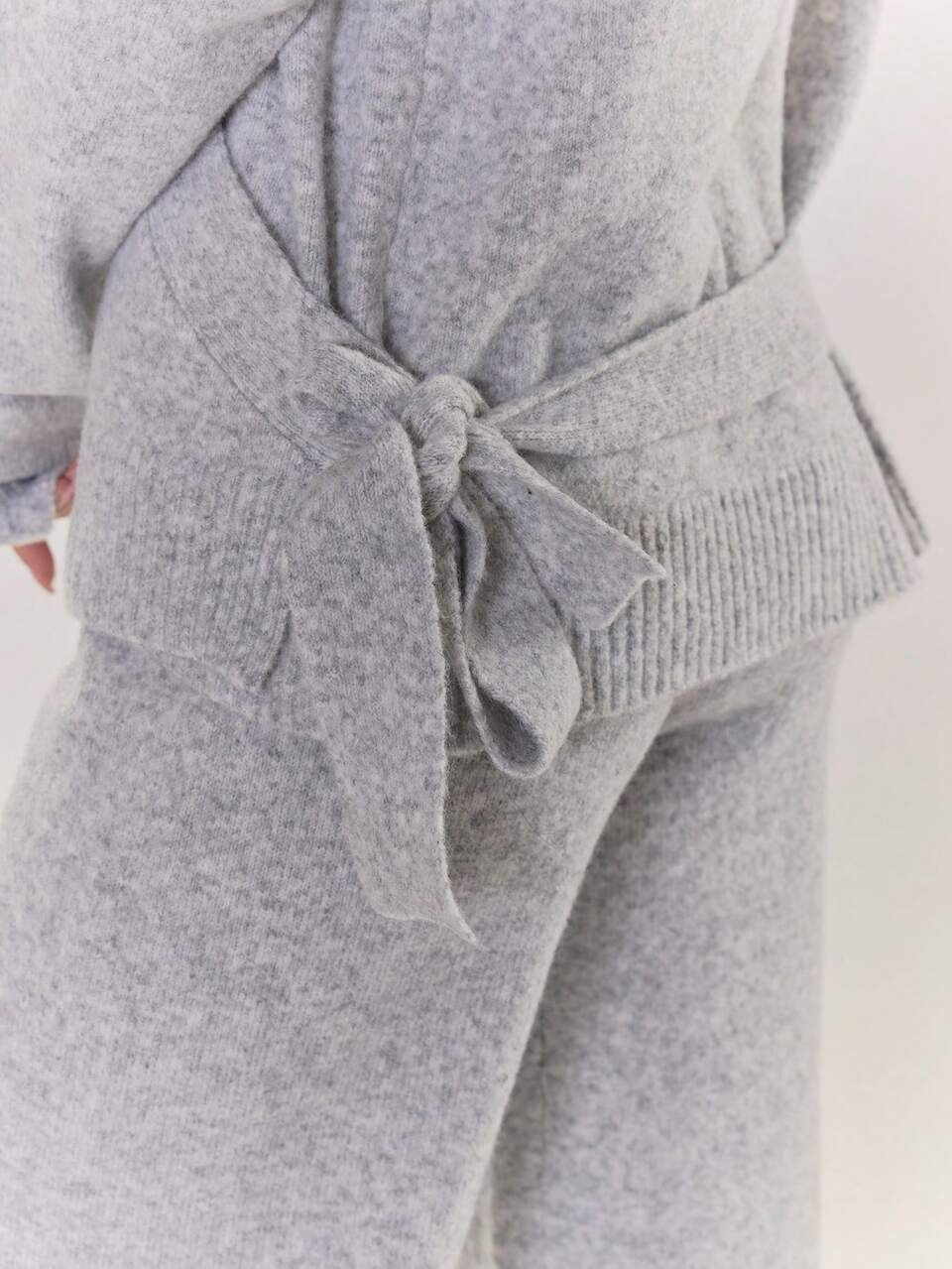 Cardigan cruzado de punto con lazo, oversize, acogedor, lindo y casual, ideal para el club de café en invierno