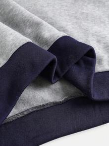 少女刺绣拼布圆领运动衫和运动裤休闲套装 - 灰色 - 查看 11