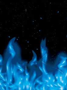 1pc Blue Flame Wolf Men's Boxer Briefs (Flame Pattern Random) - Black - View 4