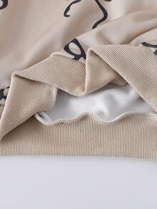 Sparklyn 2pcs/Set Girls Bow Decor Sweatshirt Top And Leggings Pants, Sweet & Fashionable - Grey - View 7