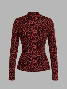 SHEIN Clasi Capa base de 3 piezas con cuello alto y manga larga versátil para mujer - Multicolor - Ver 3