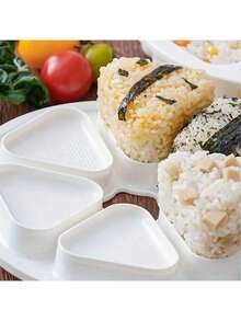 Molde triangular para bolas de arroz, creativo, conveniente, lindo y de fácil y rápida conformación, perfecto para bolas de arroz para bebés, envolturas de sushi con algas y postres con bolas de arroz caseros, set de molde para bolas de arroz, el regalo perfecto para aficionados a la cocina del hogar - Multicolor - View 4