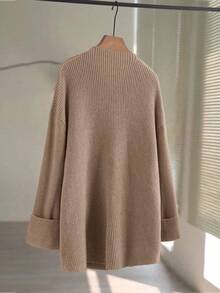 GlowEve New Stylish Cardigan For Women, European And American Chic Versatile Minimalist Fashion Knit Top - Camel - View 2