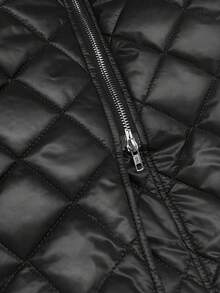 GlowEve CURVE Áo khoác cotton dài tay có khóa kéo màu trơn cỡ lớn dành cho nữ, phong cách tối giản, thích hợp mặc hàng ngày, mùa thu/đông - màu đen - Xem 7