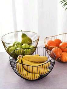 Cesta de frutas de hierro resistente a la oxidación y ventilada - Organizador de almacenamiento de cocina para frutas y aperitivos envasados, organización para la sala de estar o la cocina - Multicolor - Ver 1
