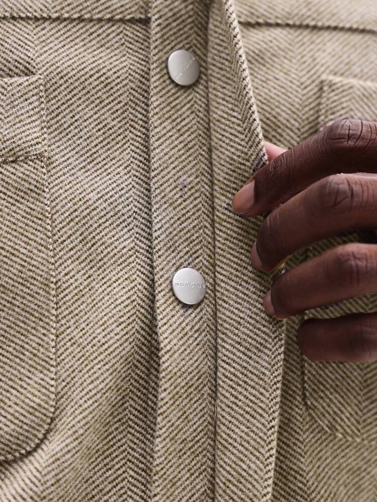 Surchemise texturée à manches longues avec poches