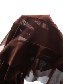 SHEIN ICON 女士西部风喇叭裤脚低腰修身Y2K裤，秋冬款 - 卡其色 - 查看 8