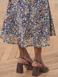 lacRébo Black And Blue Vintage Cute Ditsy Floral Woven Skirt French Style Skirt Summer Skirt Summer Skirt Office New Year - Multicolor - View 6