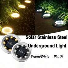 4 Packs / 8 Packs Solar Floor Lights, Solar Garden Lights, 8LED Upgraded Outdoor Garden Bright Floor Lights,300mAh Battery IP44 Solar Plug-In Landscape Lights, Suitable For Roads, Courtyards, Decks, Lawns, Terraces, And Sidewalks - Multicolor - View 8