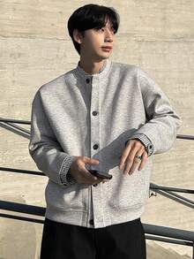 DAZY Men's Grey 2 In 1 Design Sweatshirt Sweatshirt, Autumn