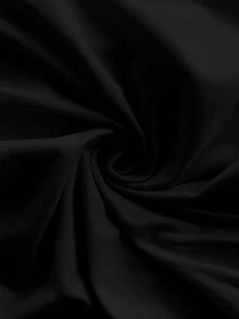 SHEIN LUNE 女式纯色简约圆领长袖运动衫，休闲日常穿着 - 黑色 - 查看 8