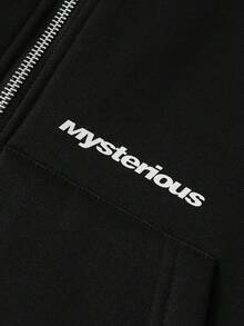 PAVTROS Men's Letter Print Hooded Zip-Up Long Sleeve Sweatshirt Sweatshirt Hoodie Jacket Black Zip Up Hoodie Men Men S Techwear Cropped Zip Up Men Men S Street Wear Zip Up - Black - View 6