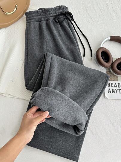 Comfortcana Plus Size Women Drawstring Waist Wide Leg Loose High Waisted Casual Sweatpants Graduation,Back To School Outfits,Graduation,Teacher Outfits For Women,Back To School