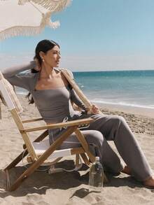 GLOWMODE Everyday Fleece Flare Play Soft Warm Contrast Stitching Side Pockets Adjustable Drawstring Waist Slim-Fit Micro Flare-Leg Sweatpants Autumn Winter Outdoors Daily Casual Wear - Volcanic Gray - 查看 7