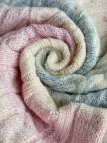 SHEIN 少女毛衣，一件式麻花针织短款毛衣 - 圆领泡泡袖套头衫，简约扭绳设计，轻盈透气，适合上学和休闲穿着，春秋季可爱款 - 彩色 - 查看 5