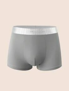 Manfinity Underwear&Sleepwear Basics 5pcs/Set Plus Size Men's Letter Waistband Boxer Briefs, Multi-Color