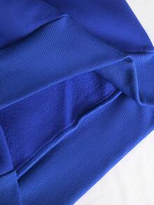 Claim Dot 宽松男士卡通脸印花高领卫衣 - 藍色 - 查看 5