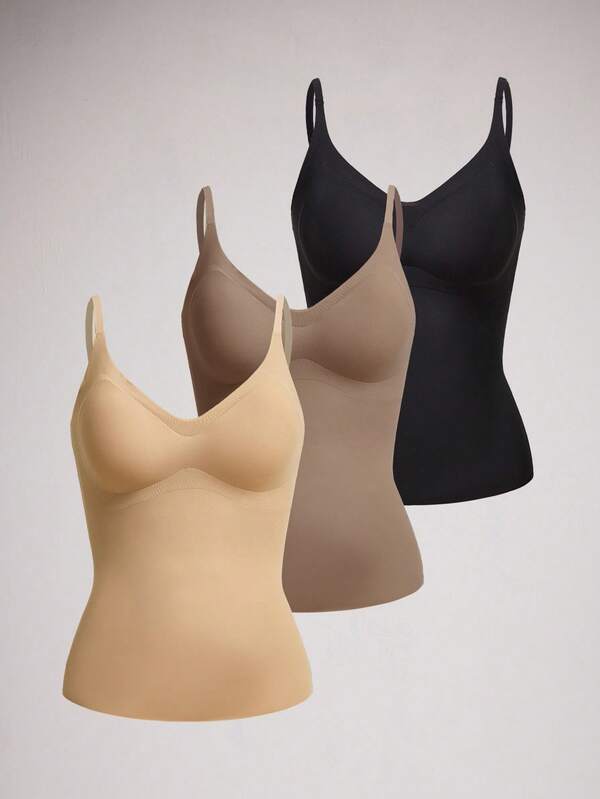 SuitURBody 3pcs Women's Camisole Tops With Removable Padded Bra