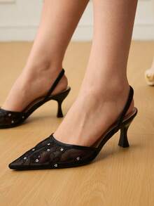 CUCCOO HITCHD Women's Fashionable Black Floral Elegant Party High Heel Sandals - Black - View 6