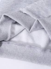 3pcs/Set Girls Oversized Crew Neck Long Sleeve Sweatshirt, Sports Pants Casual Loose Suit, Autumn/Winter - Light Grey - View 7