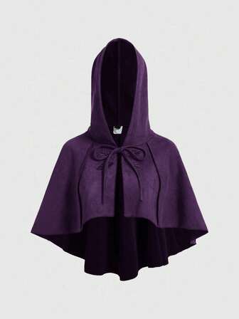 معطف كيب مطرز بالأوراق مع قبعة لأحجام كبيرة من فئة Fairycore